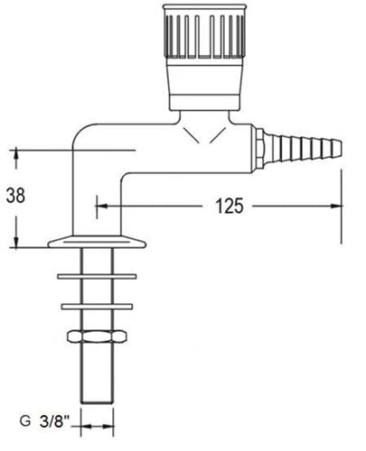 FAR Armatur Gas mit 1 Ventil, Tischmontage-2