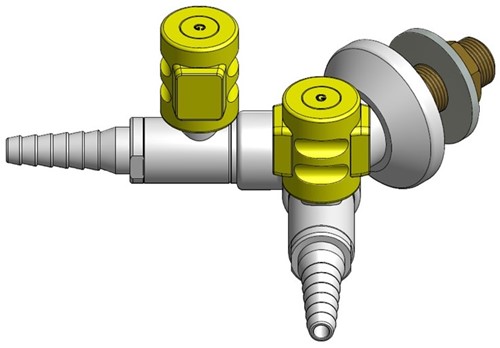 FAR CompactLine Wandarmatur für Gas mit 2 Ventile