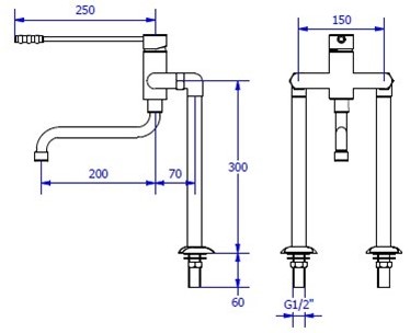 FAR MDS Armhebelmischbatterie auf 2 Standsäulen-2