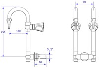 FAR MDS double wall mounted fold-down tap-2