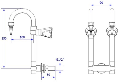 FAR MDS double wall mounted fold-down tap-2