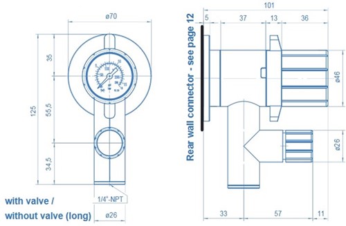 Wall mounted tap with flow-control-valve