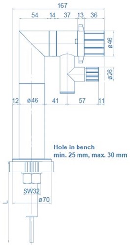 Bench mounted tap wit flow-control-valve-3