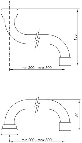 Idral ausziehbarer Schwenkauslauf 200-300mm für Geschirrspüllbrause-2
