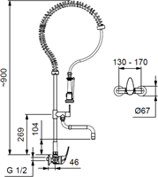 Idral voorspoelkraan met tapkraan, hendelbediening -2