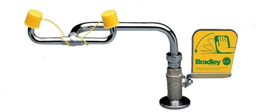 Bradley bench mounted swivel eye shower
