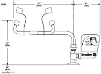 Bradley bench mounted swivel eye shower-2