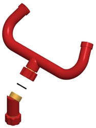 TOF eyewash yoke 45° for 2 sprayheads