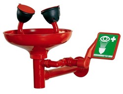 TOF eye shower with wall bracket