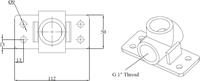 Stainless steel wall plate for body shower, flow-through connection-2