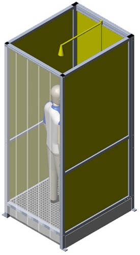 Emergency shower cubicle