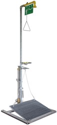 Stepp-on platform shower,  connection above ground