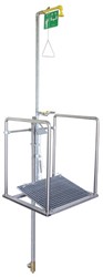 Stepp-on platform shower, connection below ground