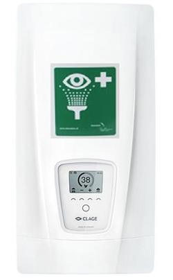 Doorstroomverwarmer voor oogdouches