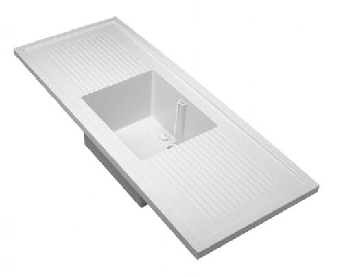 PP spoelblad met spoelbak 1500 x 600mm