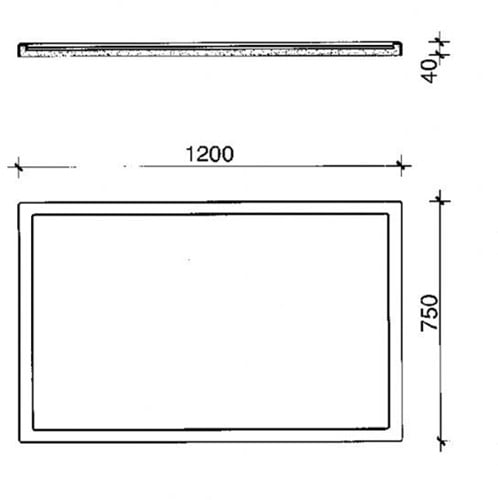 PP werkblad met waterkering 1200 x 750mm-2