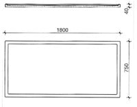 PP werkblad met waterkering 1800 x 750mm-2