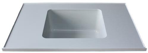 PP werkblad met waterkering, tot 600mm diep, 30/37mm