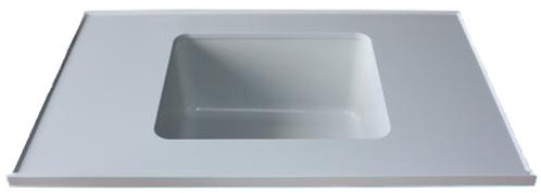PP worktop with raised edge, up to 600mm wide