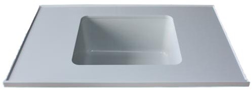 PP werkblad met waterkering, tot 750mm diep, 15/22mm