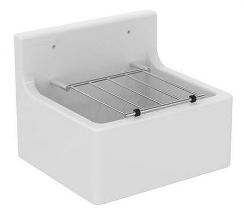 Keramische uitstortgootsteen 455x380x205mm, wit