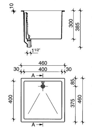 PP Spülbecken 400x400x300mm