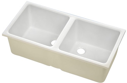 KeraLab Doppelspülbecken 2x395x380x250mm