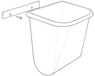 PP afvalbak met bevestigingsstrip-3