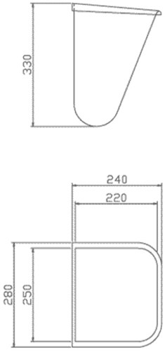 PP afvalbak met bevestigingsstrip-2