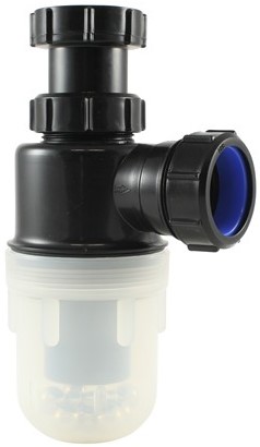 Labstream PP bekersifon 1,5"x40mm, doorzichtige beker