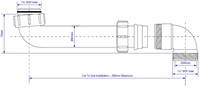Labstream PP space saver trap inlet 1½" x 1½" white-2